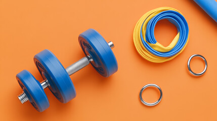 dumbbells on a white background