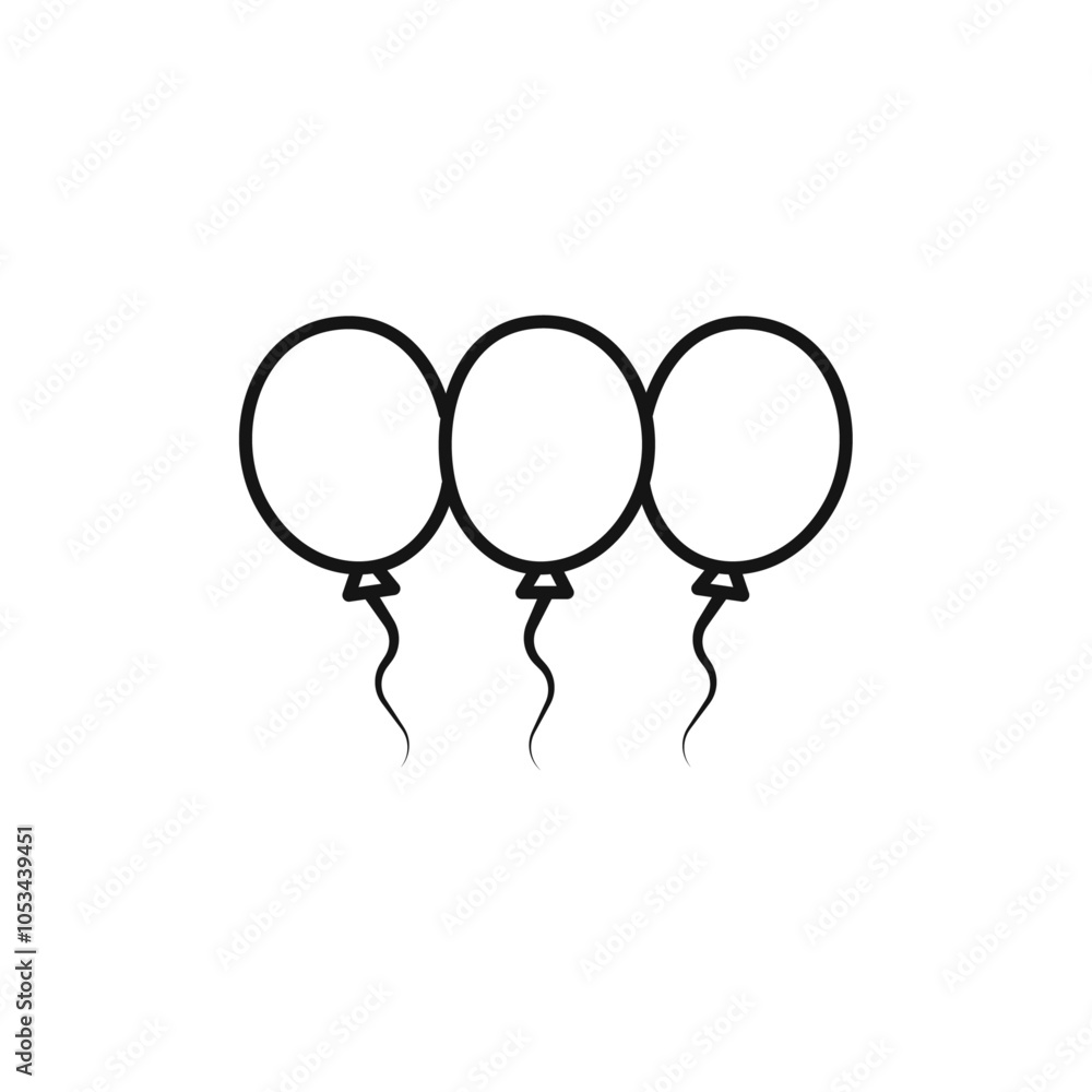 Poster balloons icon vector set collection for web