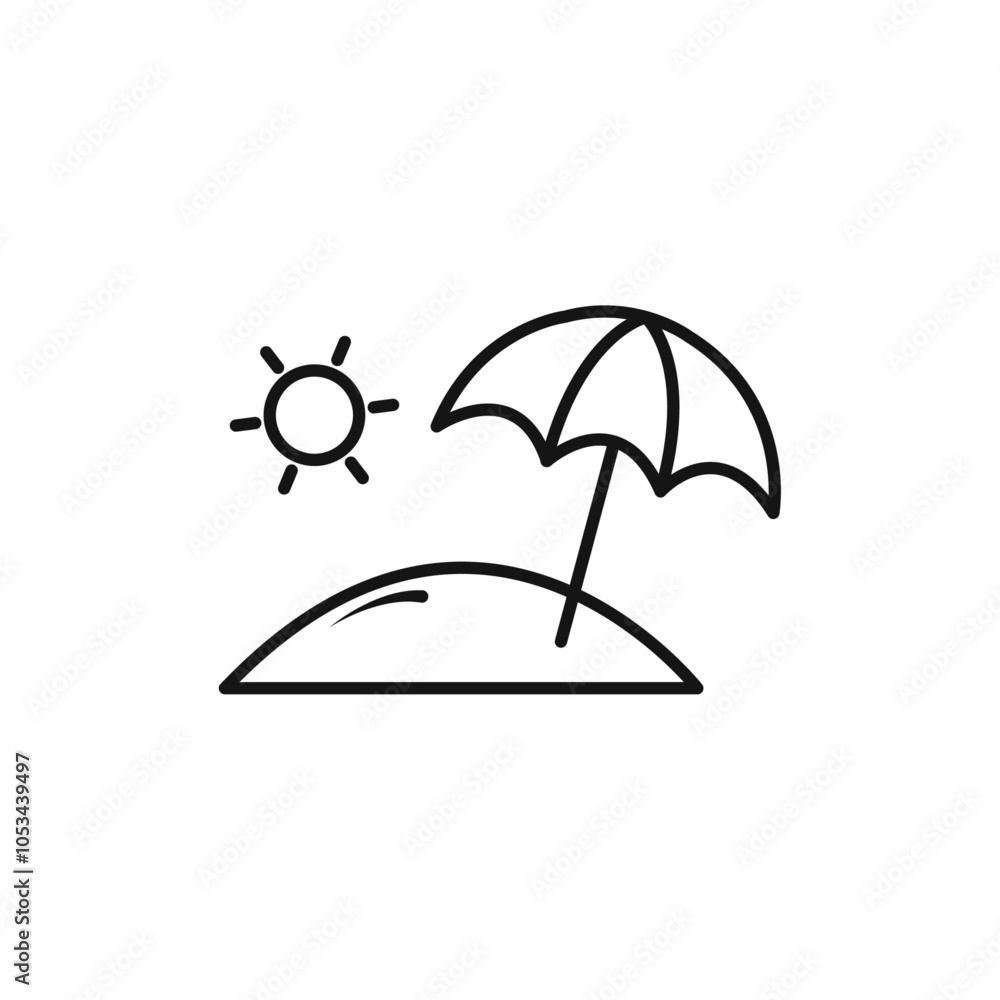 Poster Beach icon vector set collection for web