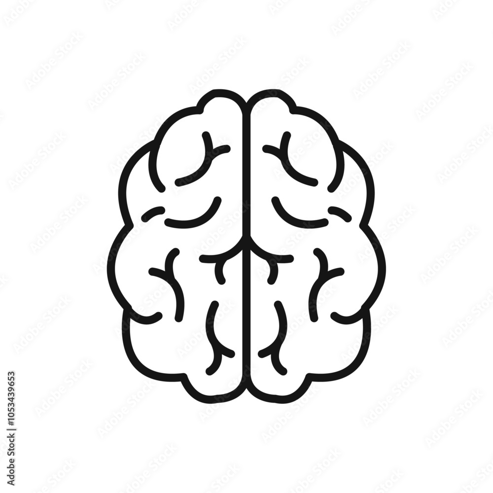 Poster brain icon vector set collection for web