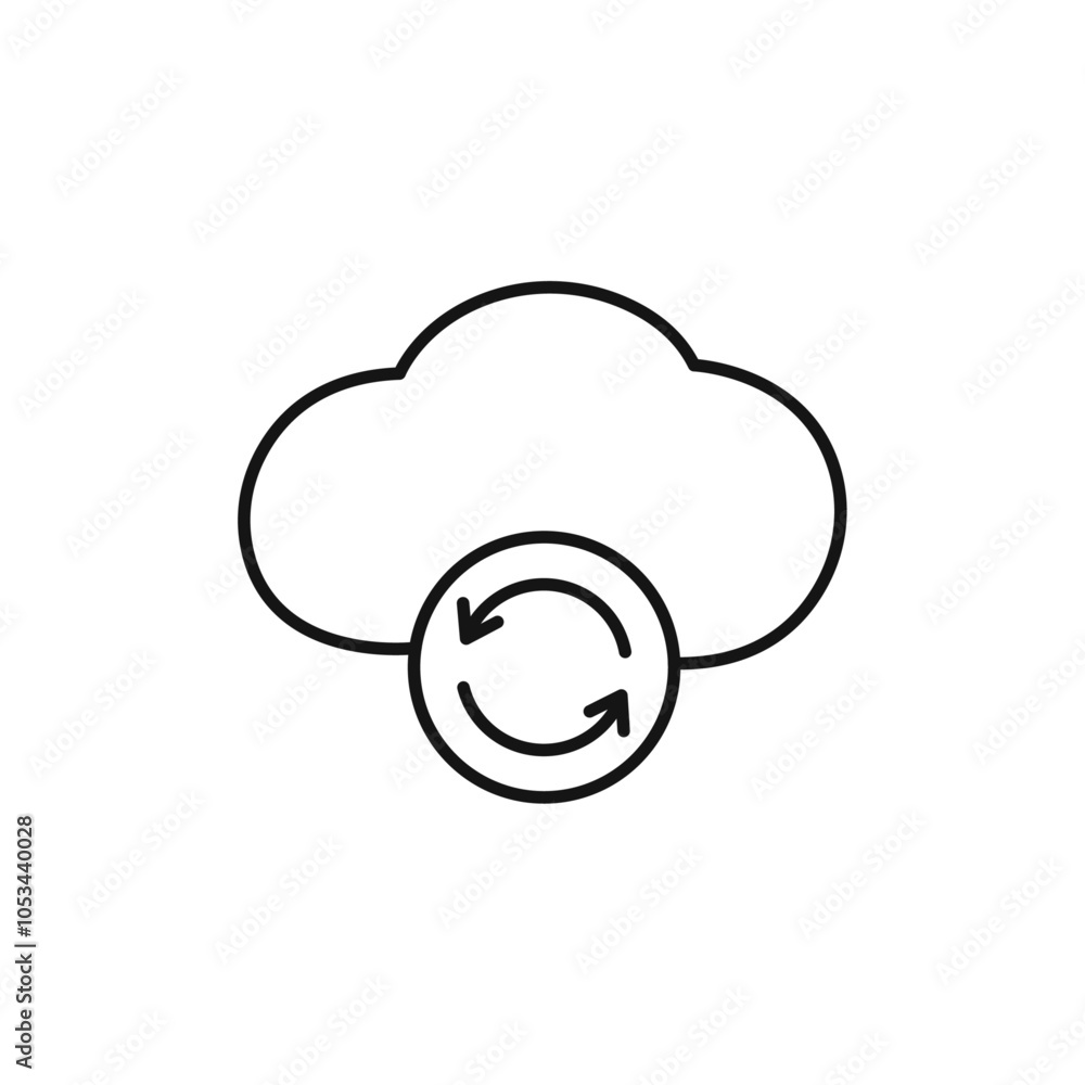 Poster cloud sync icon vector set collection for web