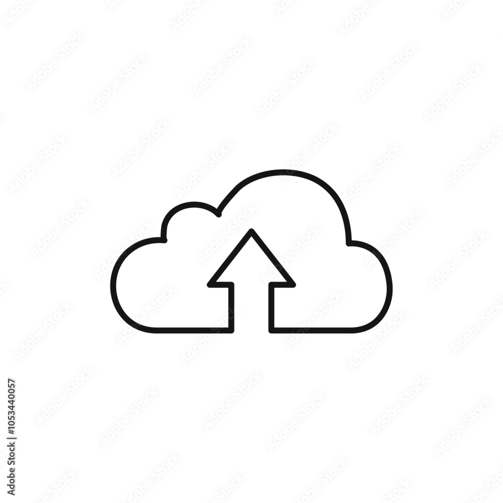 Poster cloud upload icon vector set collection for web