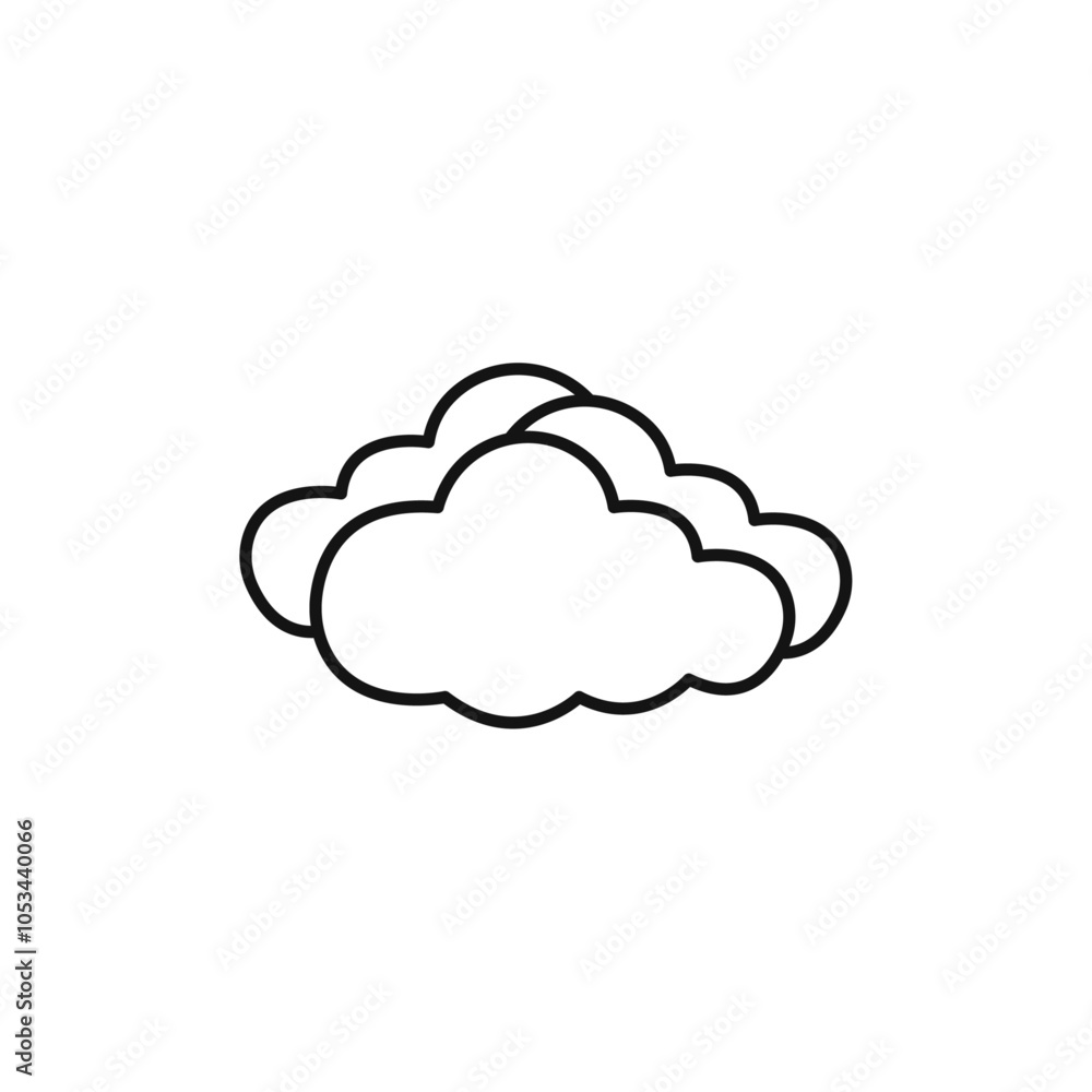 Poster cloudy day icon vector set collection for web