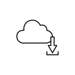 Cloud download icon vector set collection for web