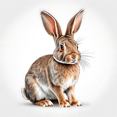 Adorable brown rabbit Illustration