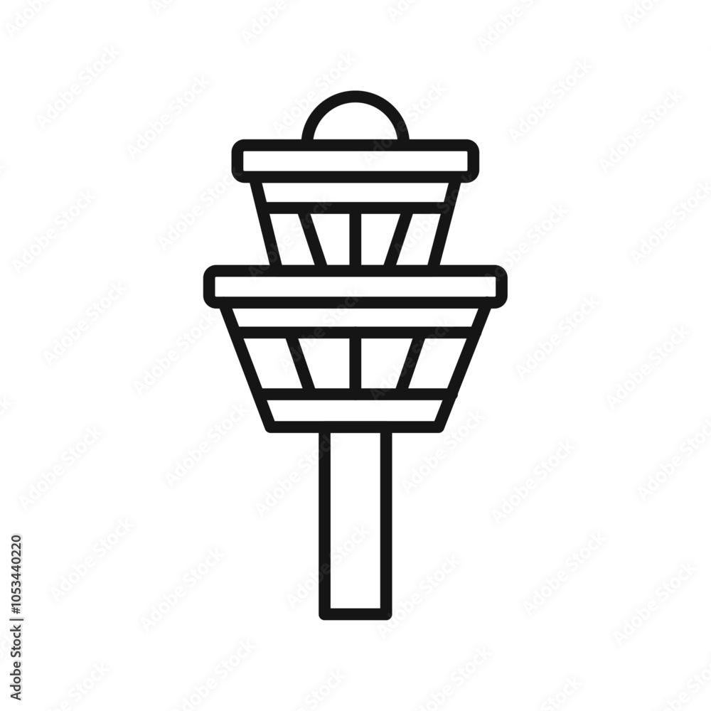 Poster control tower icon vector set collection for web