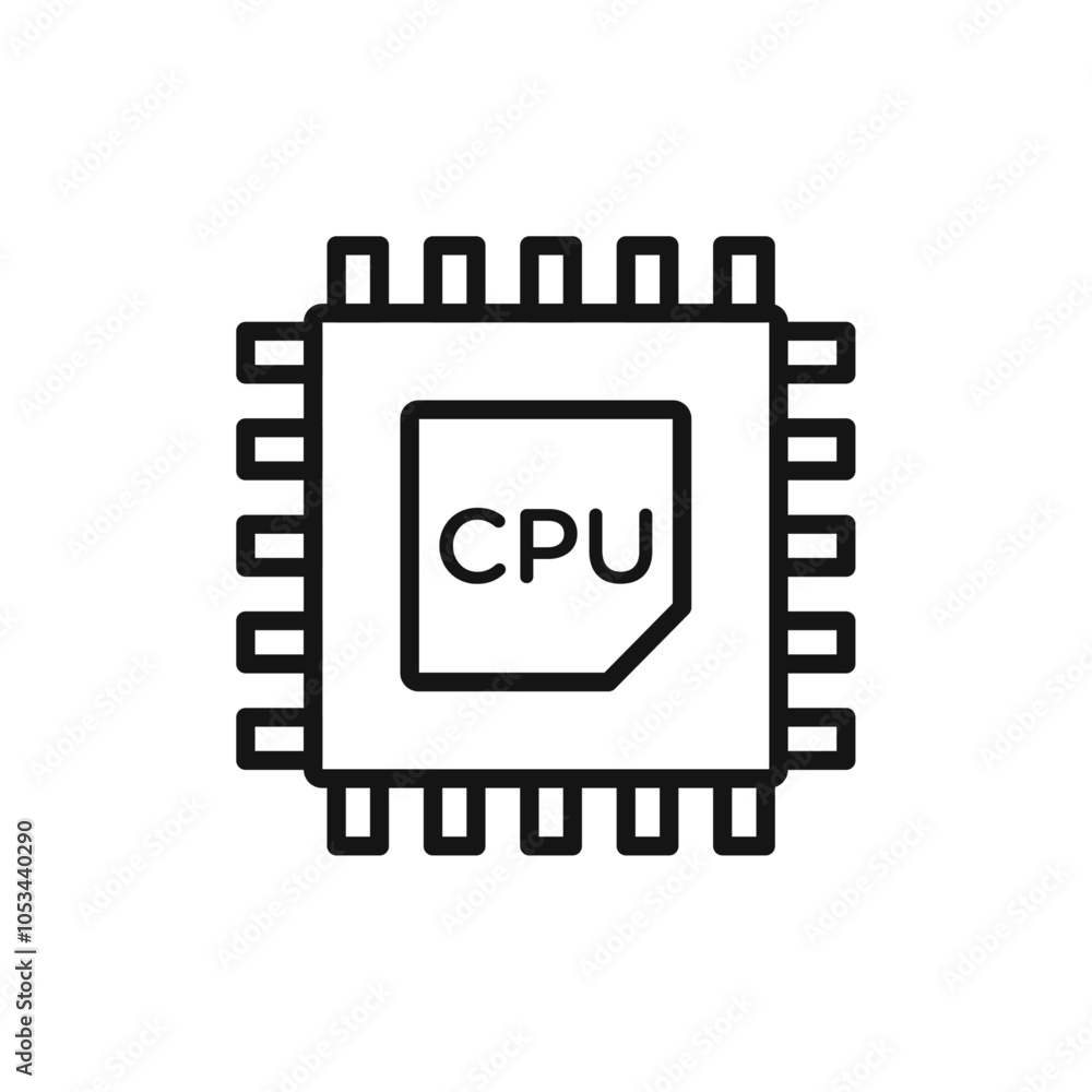 Poster cpu icon vector set collection for web