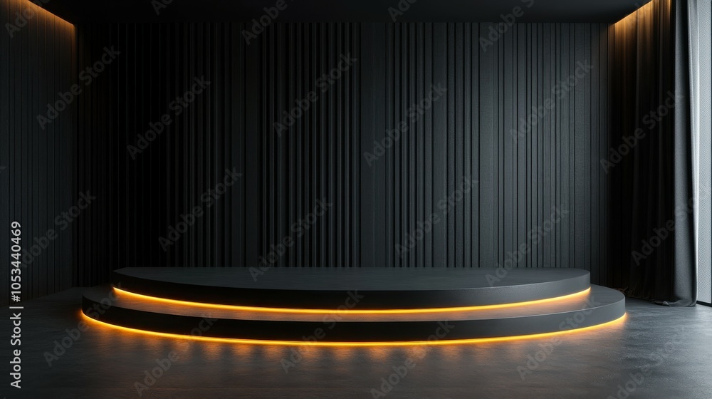 Aufkleber mockup of a podium with built-in lighting controls.