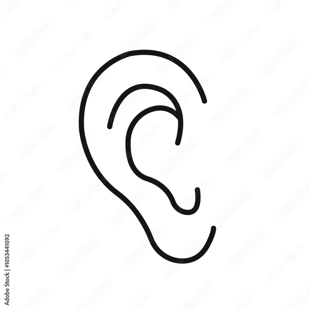Poster ear icon vector set collection for web