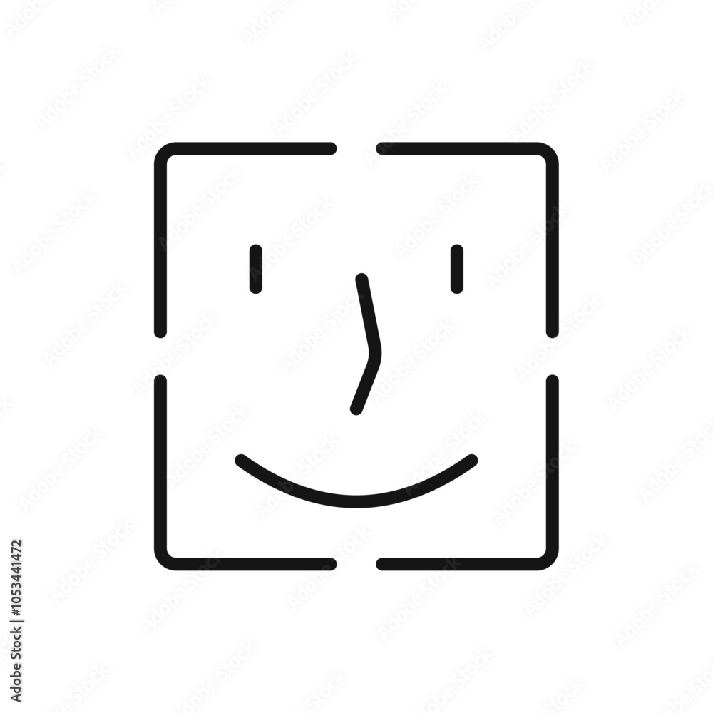 Poster face id icon vector set collection for web