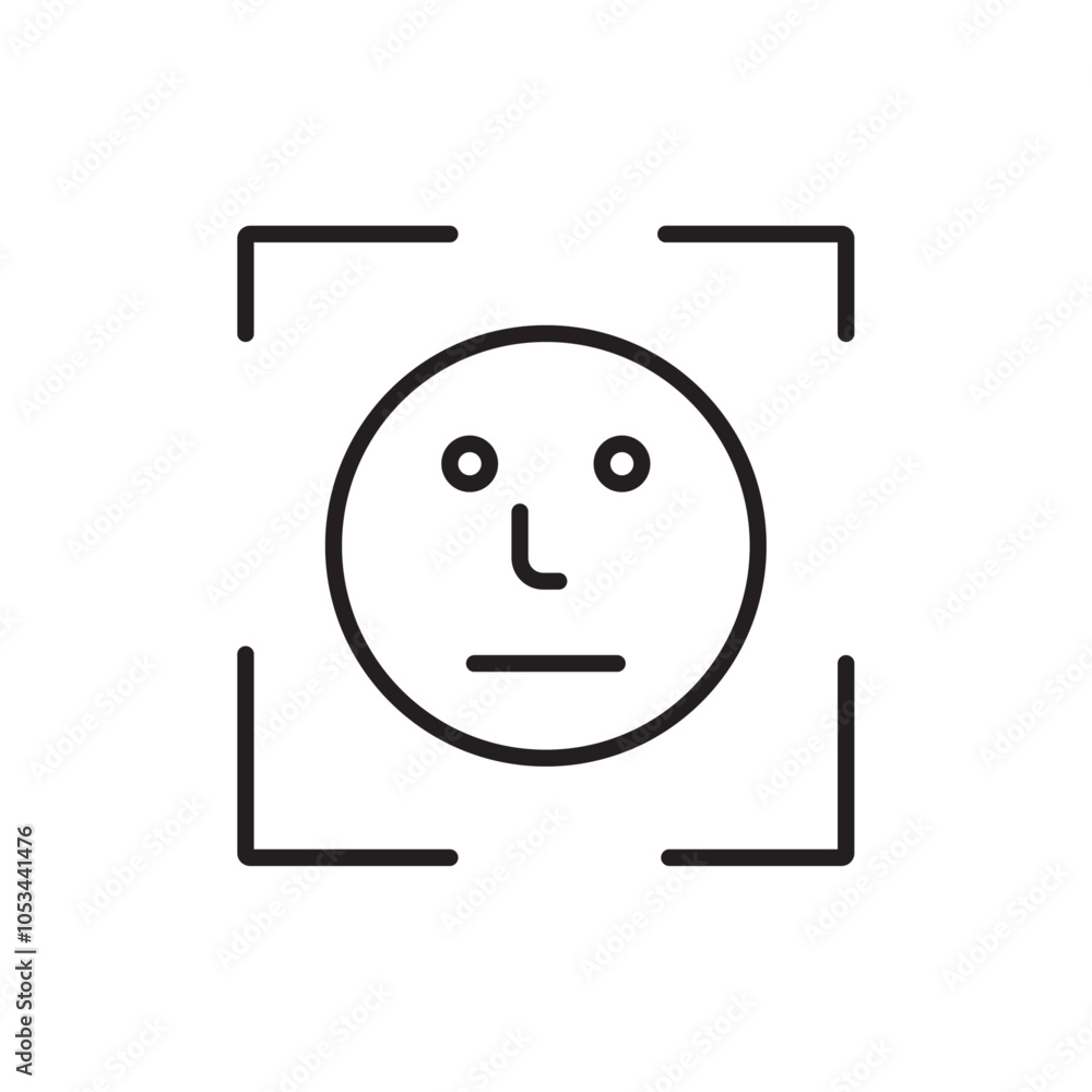 Poster face id icon vector set collection for web
