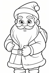 Fototapeta premium Cartoon Santa Claus - Coloring Page for Kids