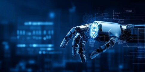 Fototapeta premium 3D rendering of robotic arms enhancing communication systems.