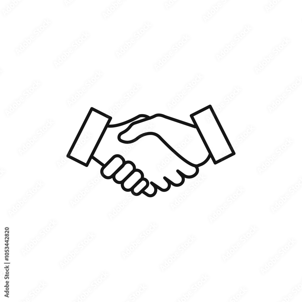 Poster handshake icon vector set collection for web