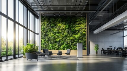 A stylish office environment that promotes productivity through nature.