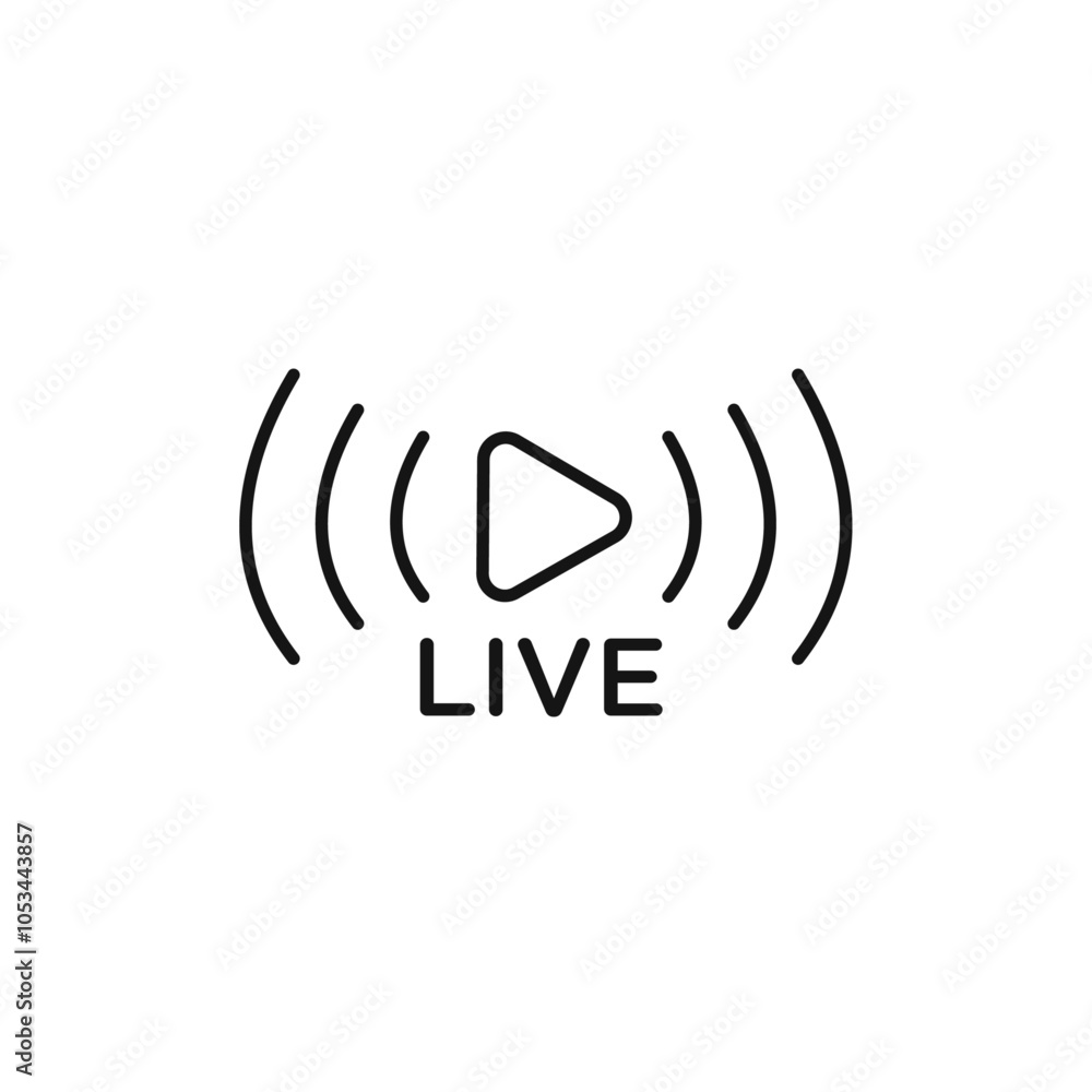 Poster Live streaming icon vector set collection for web
