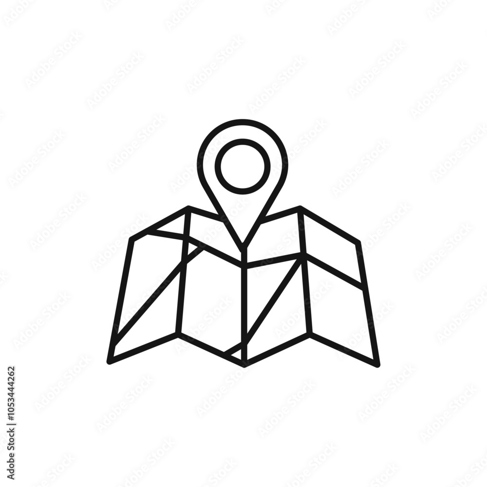 Poster Map icon vector set collection for web
