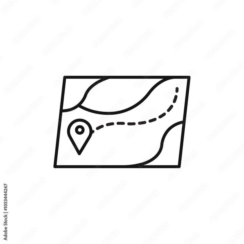 Poster map icon vector set collection for web