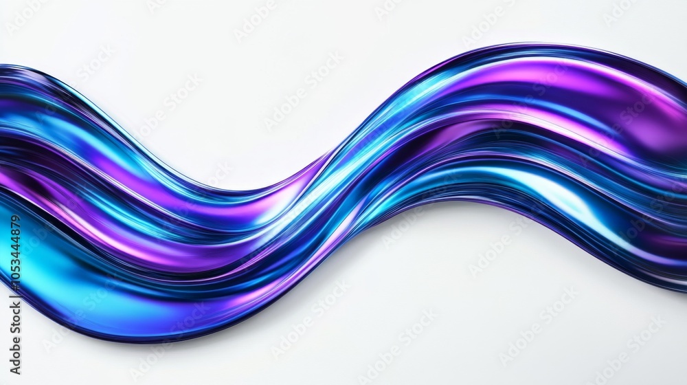 Poster dynamic composition featuring blue and purple abstract patterns.
