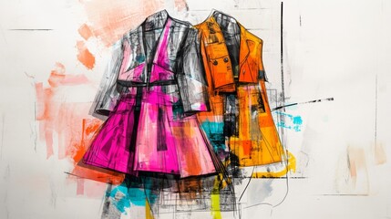 Fashion Sketch: Bold Coats in Vibrant Hues 