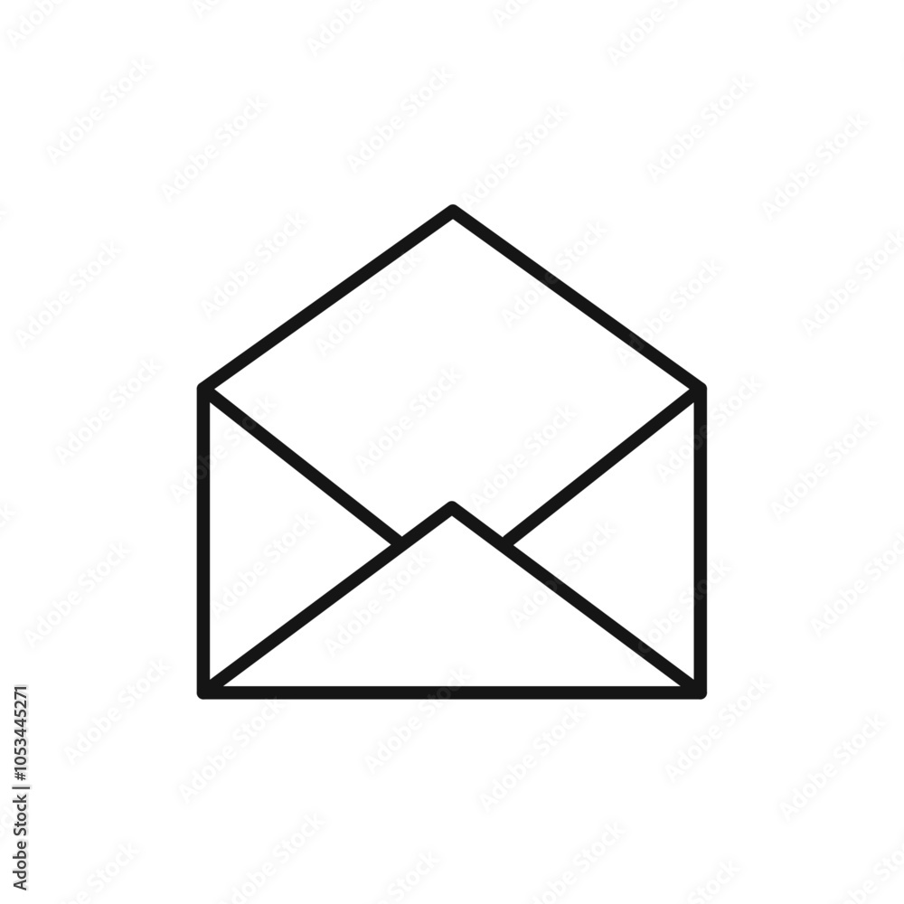 Aufkleber open envelope icon vector set collection for web