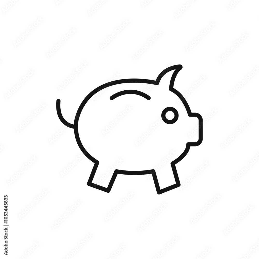 Poster piggy bank icon vector set collection for web