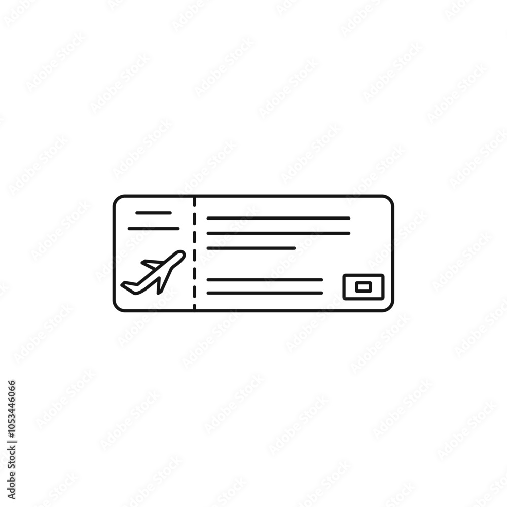 Poster plane ticket icon vector set collection for web