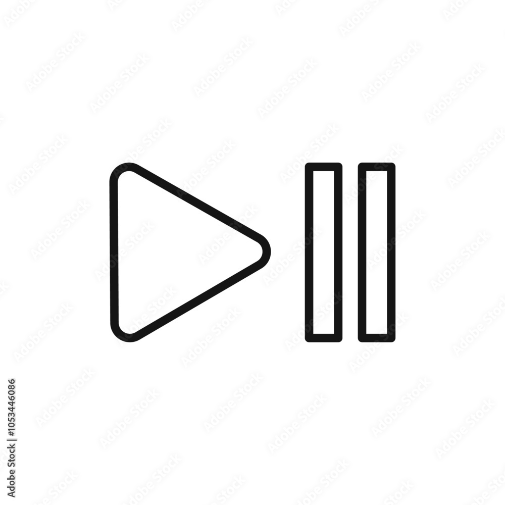Poster play pause icon vector set collection for web