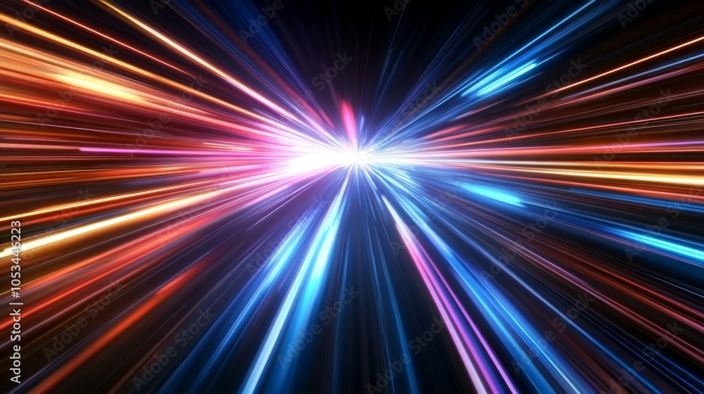 Aufkleber data speed lines illuminated against a dark backdrop.