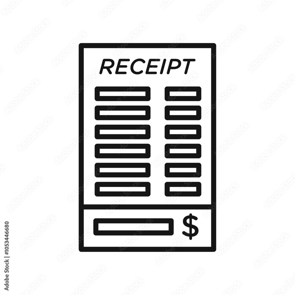 Poster receipt icon vector set collection for web