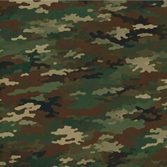Fototapeta premium Camouflage pattern background with military textures in green and brown for clothing and textiles