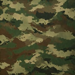 Camouflage pattern background with military textures in green and brown for clothing and textiles
