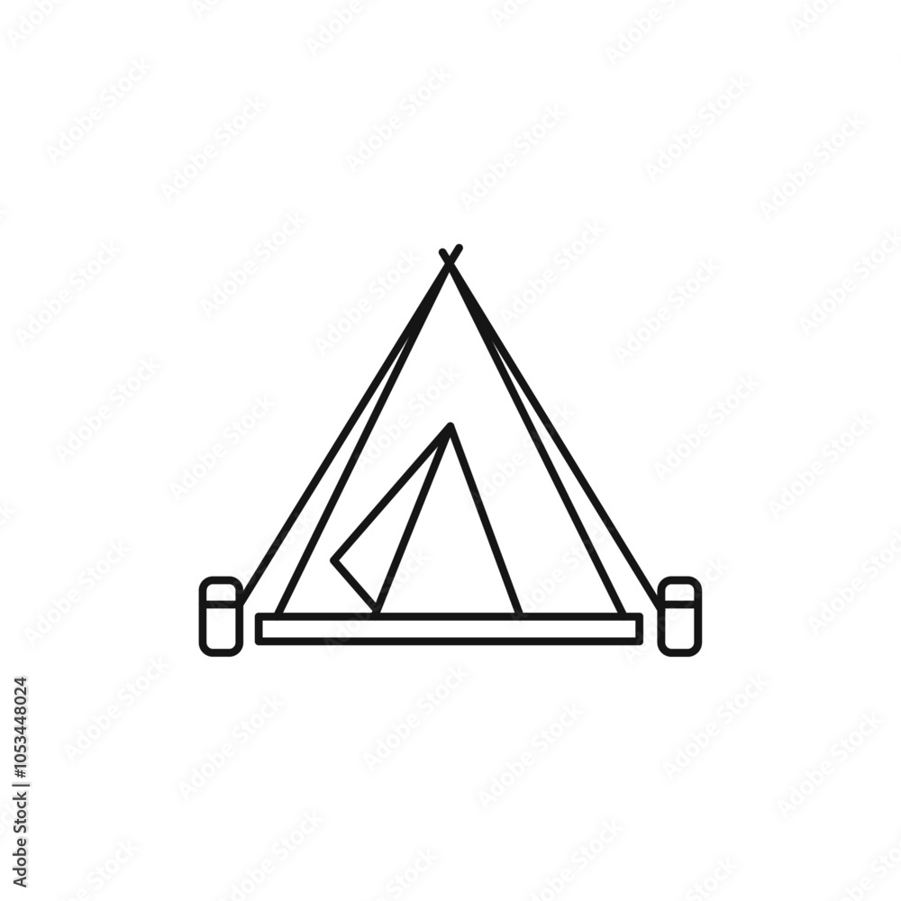 Poster tent icon vector set collection for web