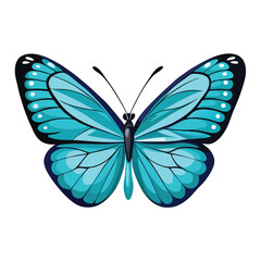 Butterfly blue light insect icon on a isolated white background