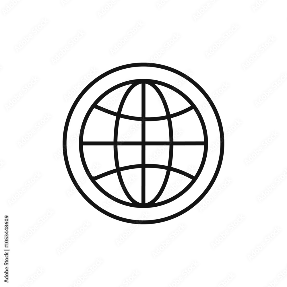 Poster website globe icon vector set collection for web