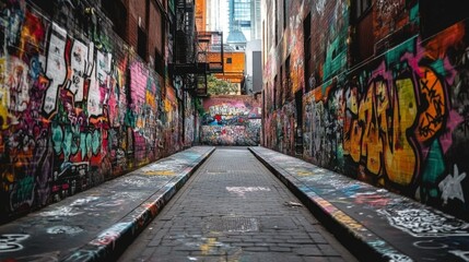 Fototapeta premium An exploration of creative street art in an urban setting.