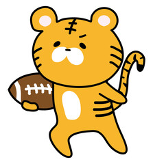 ラグビーをするトラ1