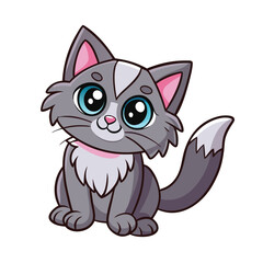 Cat mascot funny isolated vector illustration