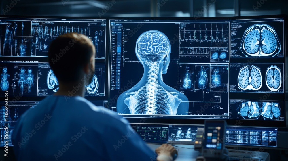 Poster advanced ai system enhances medical imaging for swift analysis.