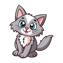 Cat mascot funny isolated vector illustration