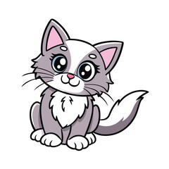 Cat mascot funny isolated vector illustration