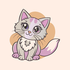 Cat mascot funny isolated vector illustration