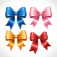 Ribbon bow on white background