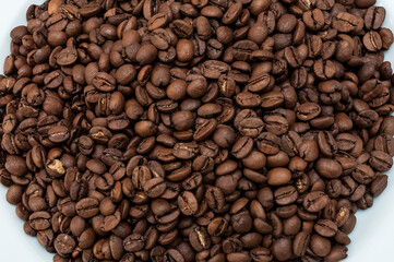 Obraz premium Kaffeebohnen als Textur isoliert