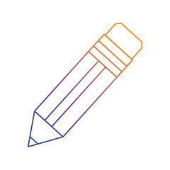 pencil gradient icon with white background vector stock illustration