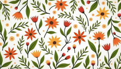  Vibrant Floral Pattern  A Seamless Blossom of Color