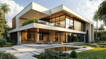 Fototapeta premium Modern house with innovative design.