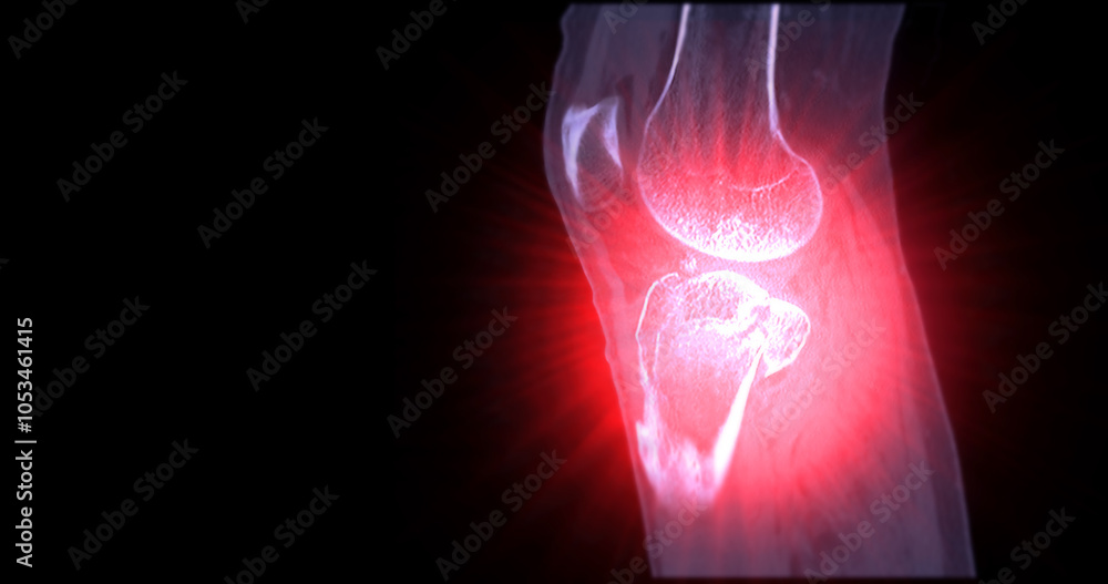 Poster ct imaging of tibia and fibula fracture in trauma case .a detailed ct scan highlighting a traumatic 