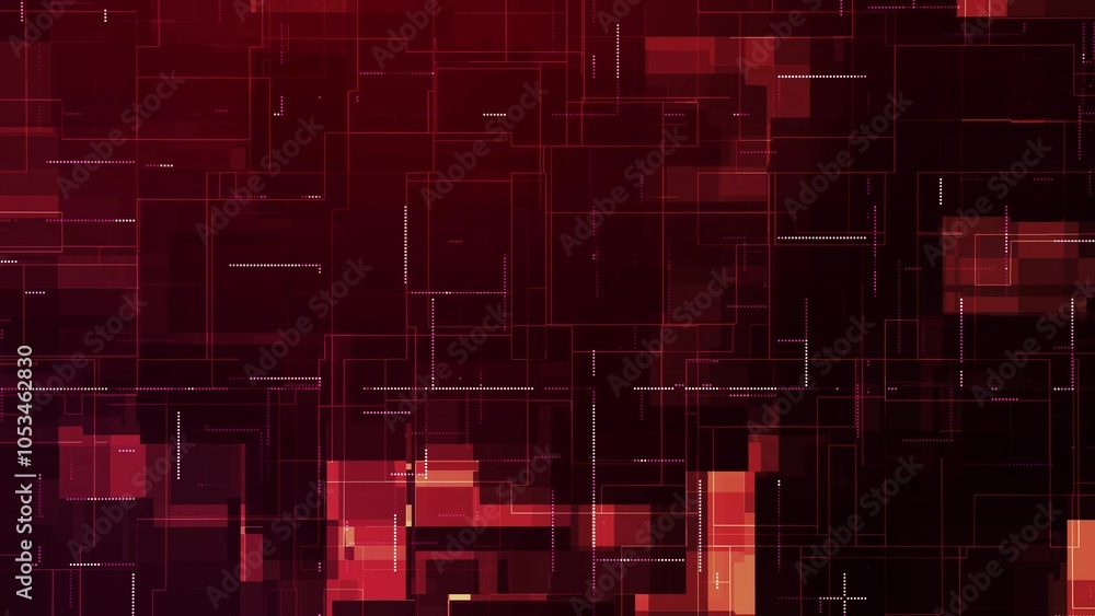 Poster background technology line wave red color