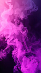 vibrant pink and purple smoke against dark background ethereal vapor colorful abstract vertical format